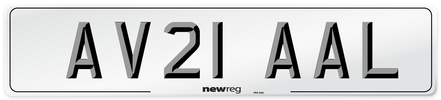 AV21 AAL Number Plate from New Reg